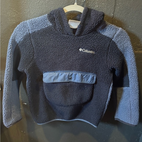 Kids Columbia Light Blue Dark Blue Sherpa Hoodie - Picture 1 of 3